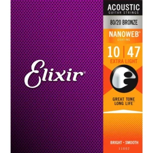 Elixir 木吉他弦 Nanoweb 薄包覆10-47 黃銅