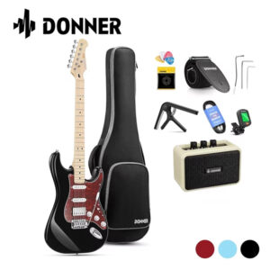 Donner DST-152 電吉他 黑色(附琴袋、配件、藍牙音箱)